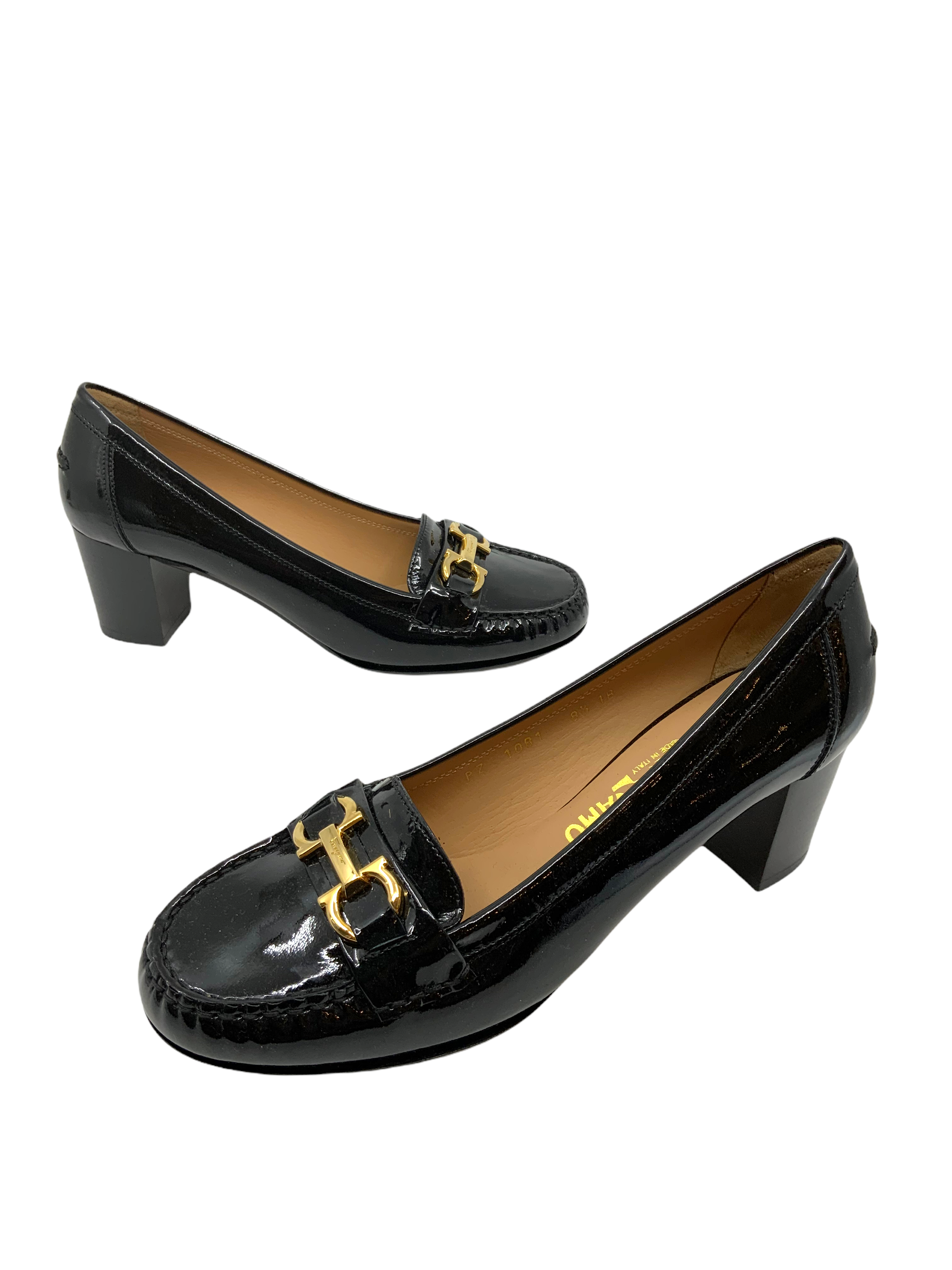 Salvatore Ferragamo Gancini Leather Loafers for Women - Size 8.5 - New Luxury Italian Shoes for Office, Business & Formal Occasions