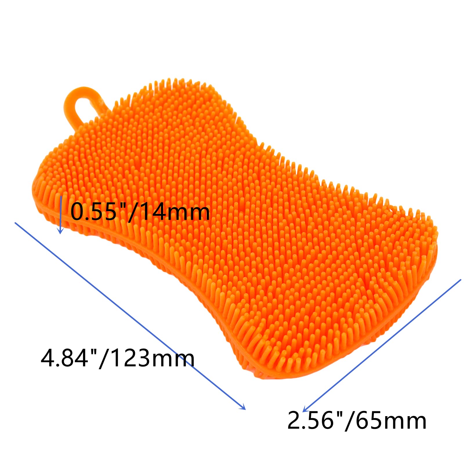 5-Pack Yellow Silicone Scrubbers for Kitchen & Dish Cleaning - Durable Sponges