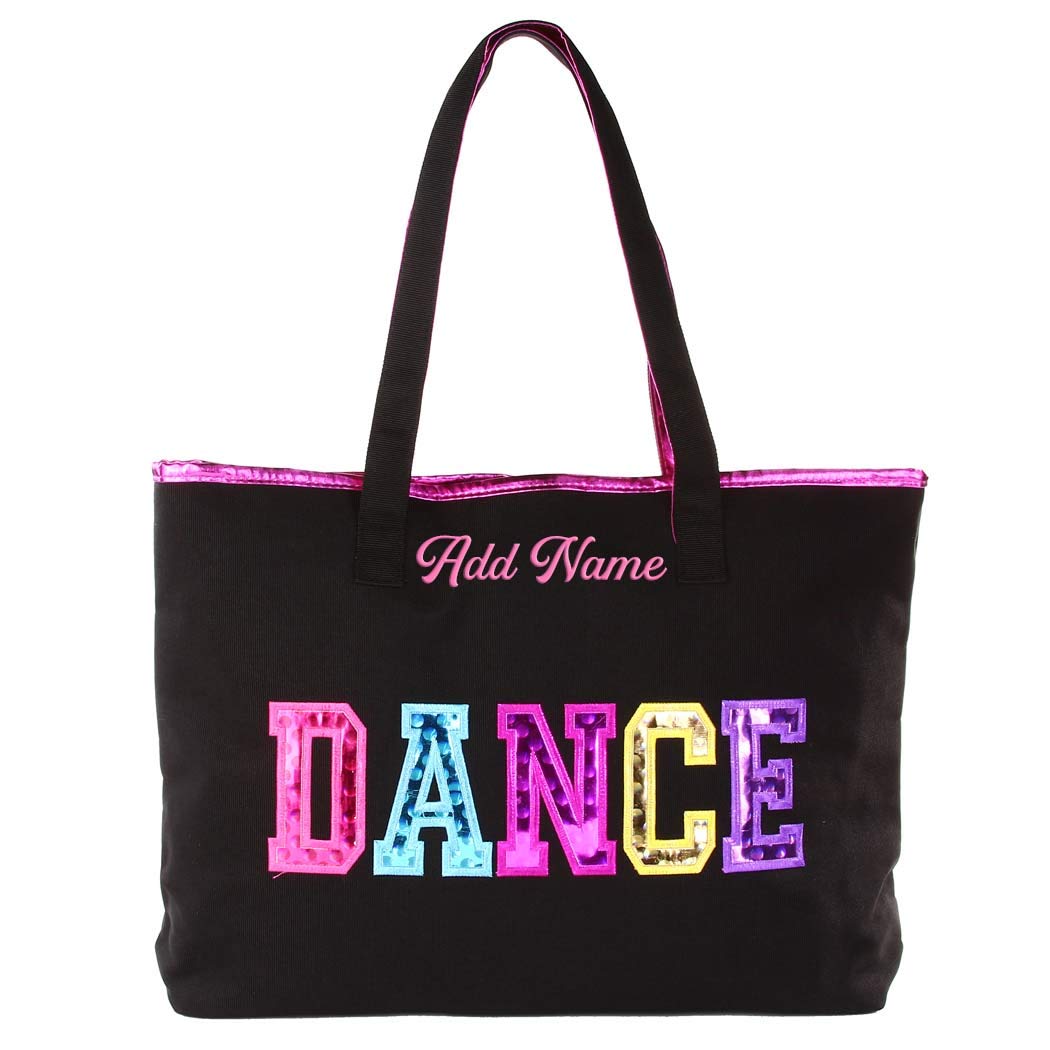 Custom Embroidered Dance Tote Bag for Ballet Jazz Tap - Personalized Gym Dance Bag with Name - Perfect for Dance Classes, Rehearsals & Competitions