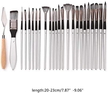 24-Piece Nylon Hair Wooden Handle Watercolor Paint Brush Set - Perfect for Artists, Students & DIY Projects - Ideal for Watercolor Painting, Acrylics, Gouache & Calligraphy