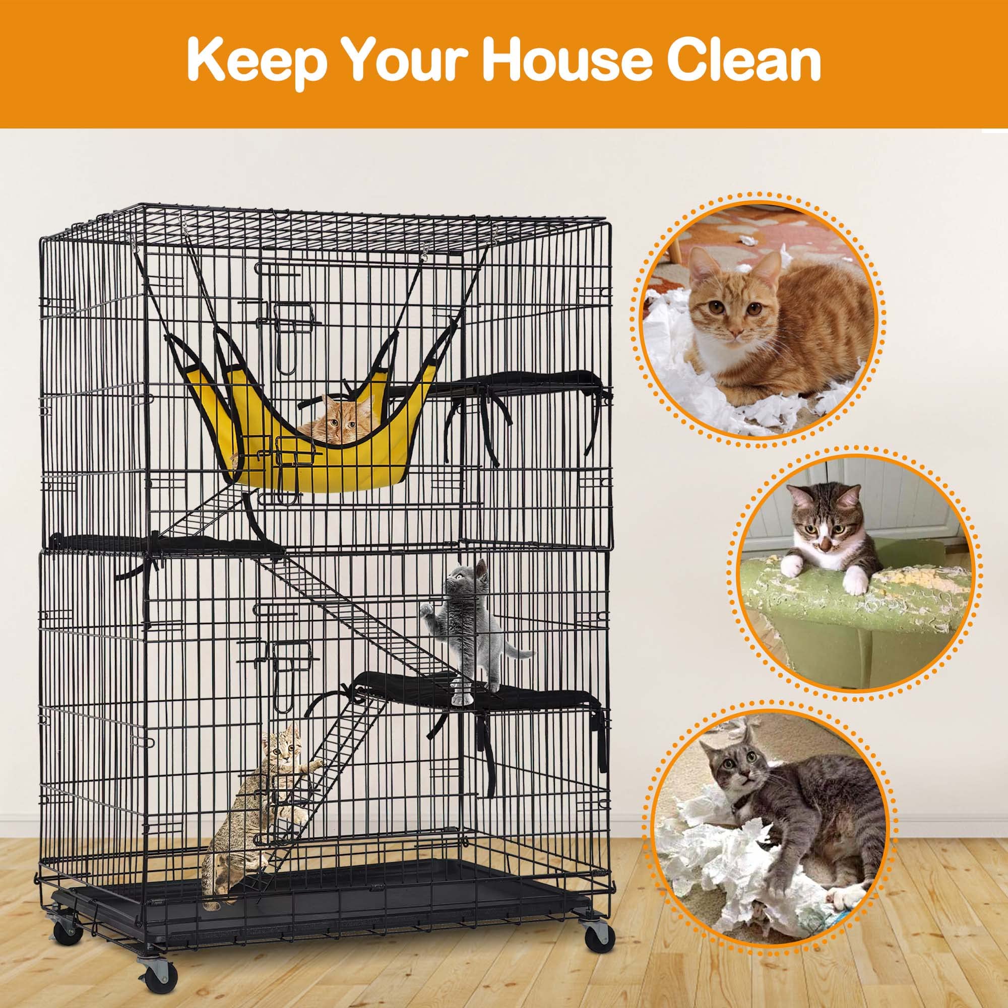 4-Tier Large Cat Cage 48