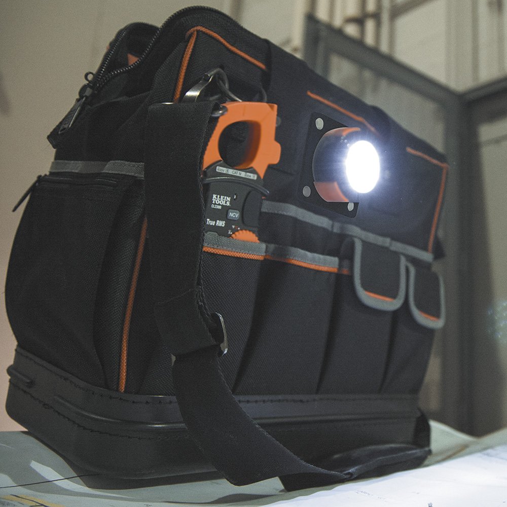 Klein Tools Tradesman Pro Rolling Tool Bag with LED Work Light - Heavy Duty Rolling Toolbox for Electricians, Contractors & DIY - Perfect for Job Sites, Workshops & Home Repairs