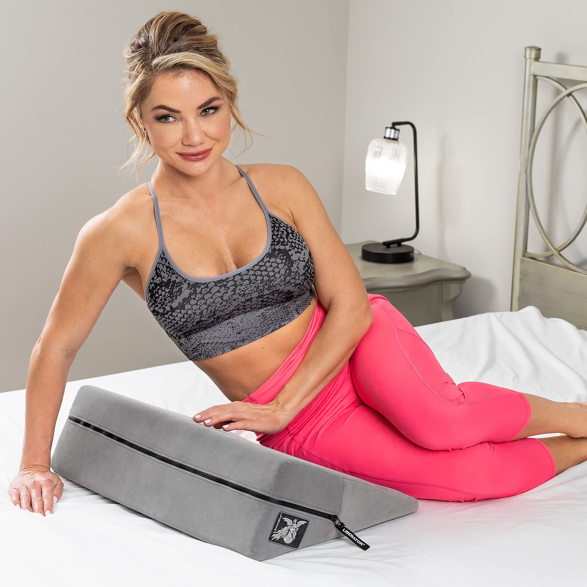 Liberator Wedge Sex Positioning Pillow - Supportive Foam Cushion for Couples & Intimacy - Perfect for Bedroom Use, Massage, and Comfort - Grey