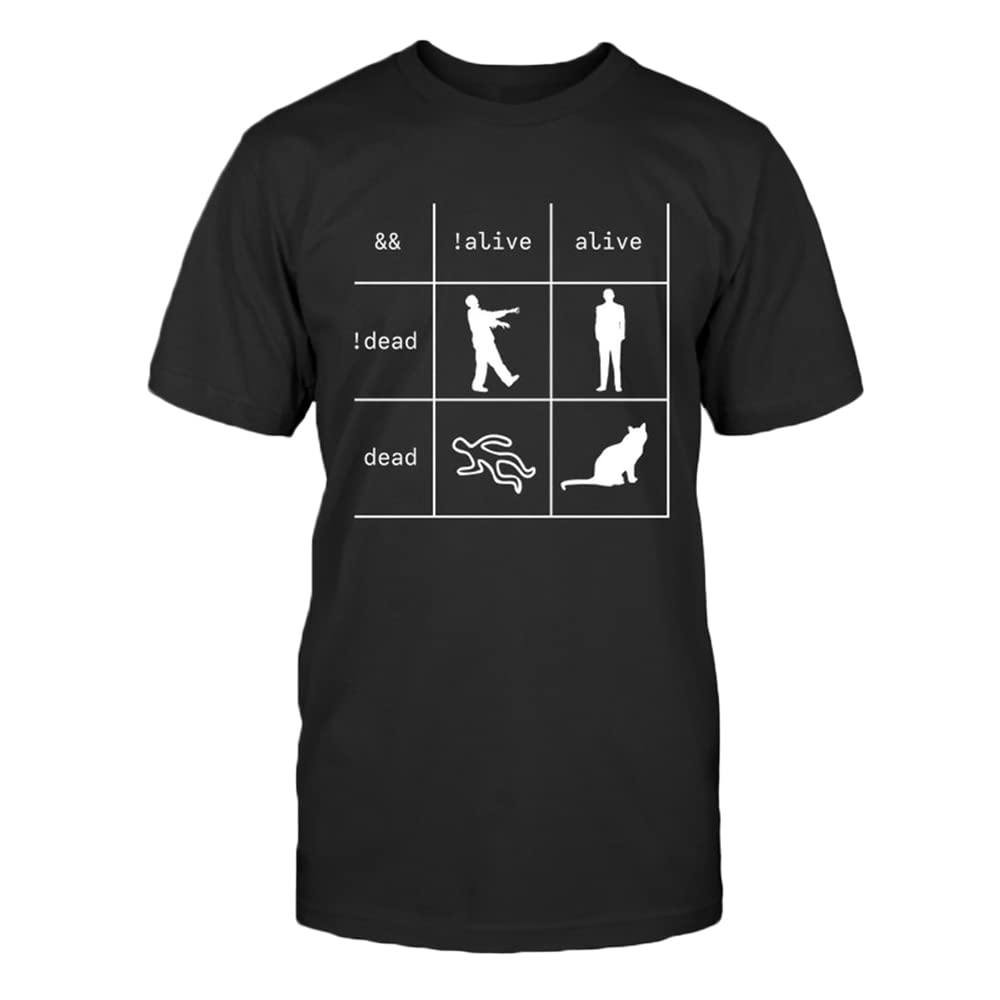 Boolean Logic T-Shirt | Funny Programmer Cat Shirt | Short Sleeve Graphic Tee for Software Engineers | Coding Humor Gift for Developers | Perfect for Tech Events & Casual Wear