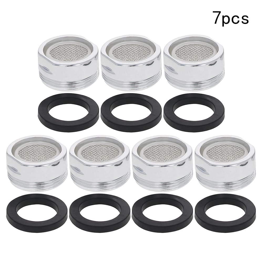 Yinpecly 22mm Male Thread Sink Faucet Aerator - 7PCS Kitchen Faucet Sprayer Replacement Parts with Fine Tooth & Plating for Better Water Pressure - Perfect for Home, Restaurant, and RV Kitchen Sink Upgrades