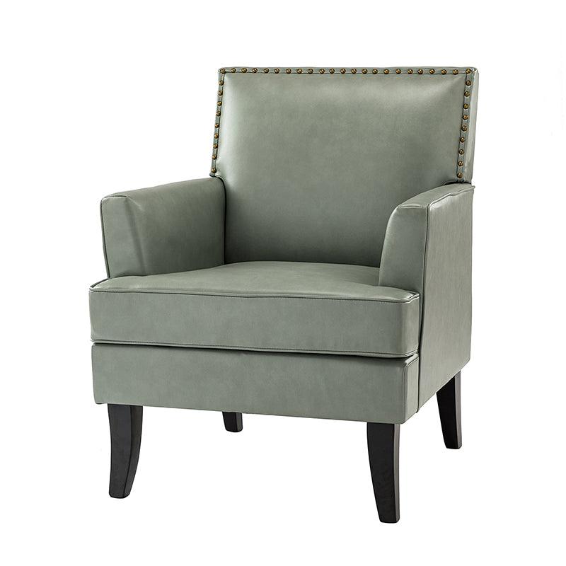 Fatima Vegan Leather Armchair - Modern PU Leather Lounge Chair for Living Room, Office & Bedroom - Eco-Friendly Faux Leather Accent Chair with Sturdy Metal Legs