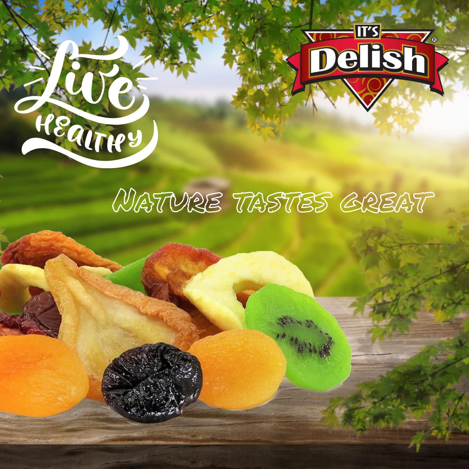 Premium Dried Mixed Fruit with Prunes, Apricots & More - 5lb Bulk Vegan Kosher Snacks | Healthy Natural Fruit Mix for Trail Mix, Baking, Yogurt Topping & On-the-Go Snacking | It's Delish Brand