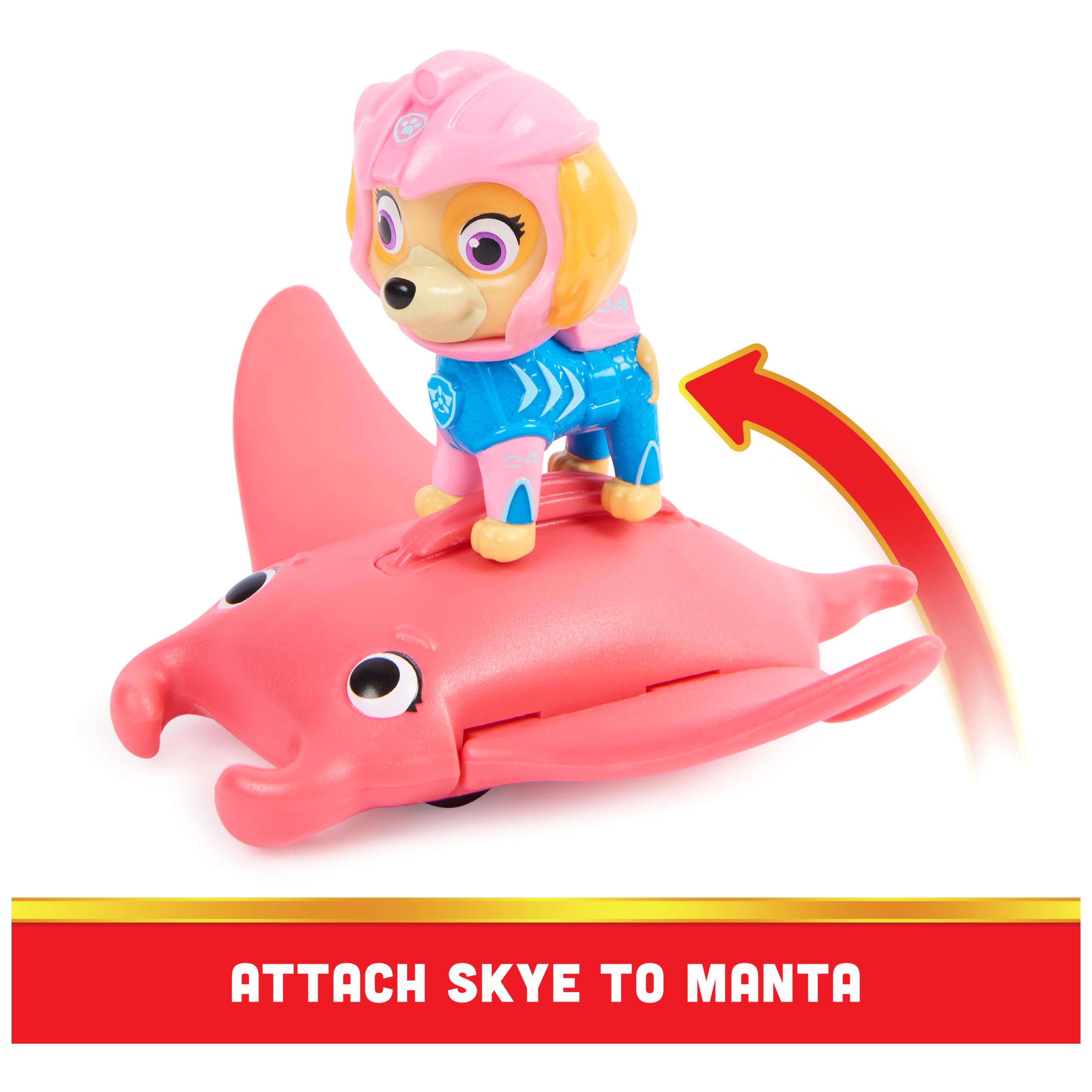 PAW Patrol Aqua Pups Skye & Manta Ray Action Figure Set - Kids Water Adventure Toys for Boys & Girls Ages 3+ | Perfect for Pool Play, Bathtime Fun & Ocean-Themed Imaginative Play
