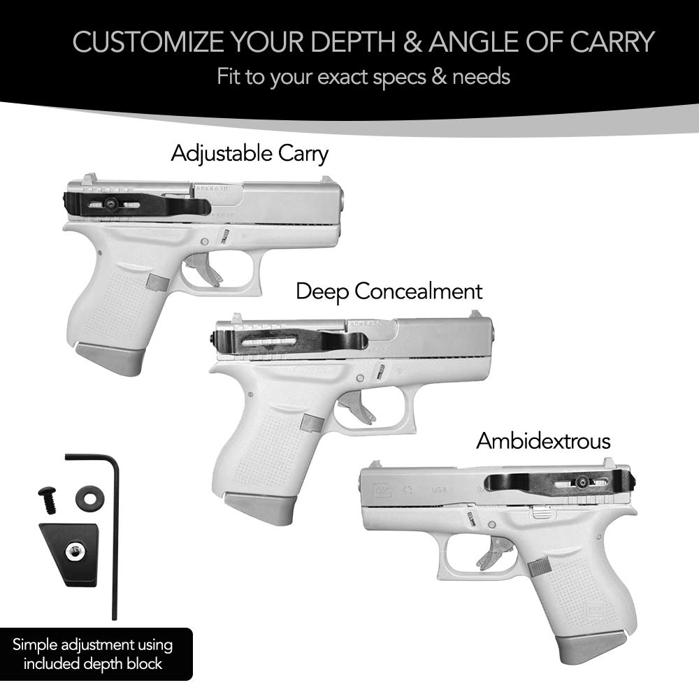 ClipDraw Gun Clip - Low Profile Slim Concealed Carry Holster - Easy Installation - Made in USA - Perfect for Everyday Carry & Concealed Weapon Protection