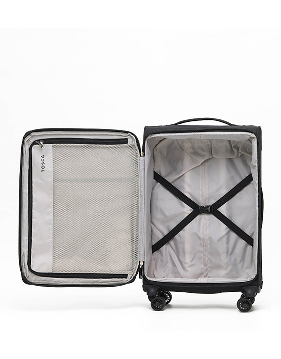 Tosca SO LITE AIR5055 67cm Medium Spinner Luggage - Black | Lightweight Carry-On Suitcase for Travel, Business Trips & Weekend Getaways