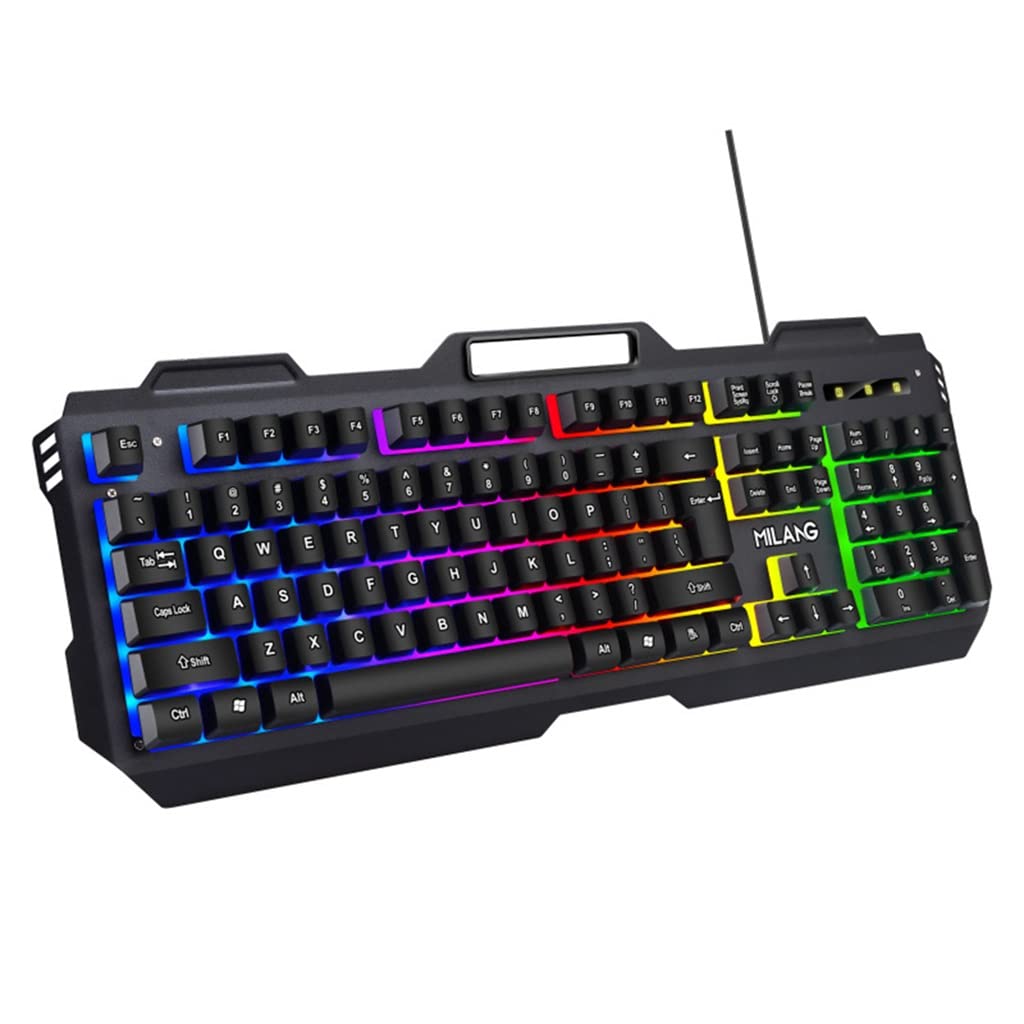 LEEC Waterproof Wired Gaming Keyboard with Backlit Keycaps - USB Mechanical Keyboard for PC Gamers - Perfect for Esports, Streaming & Office Work (Color: No Mouse Included)