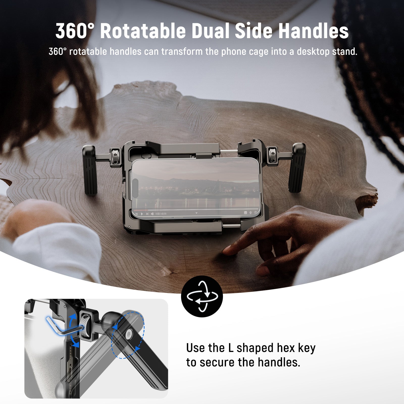 NEEWER PA017 Universal Smartphone Video Rig with Handgrip - Perfect for Vlogging, Filmmaking, and Mobile Content Creation
