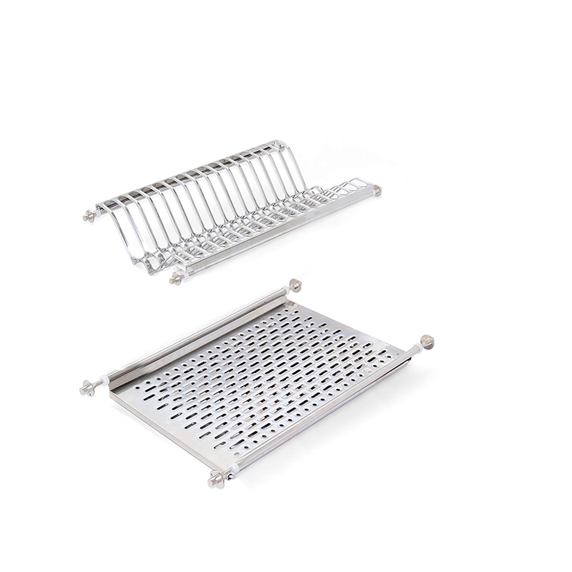 Stainless Steel Dish Drying Rack for Standard 50cm Kitchen Cabinet - Chrome Finish, 50cm Width | Space-Saving Kitchen Organizer for Dishes, Cups & Utensils | Perfect for Small Apartments & Compact Kitchens