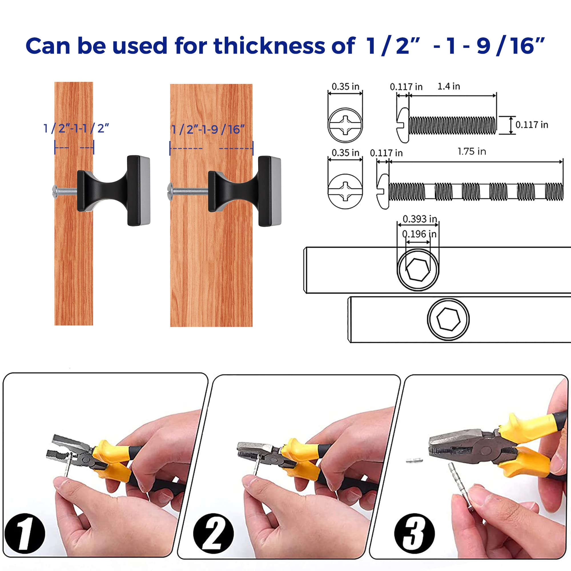 Matte Black Square Cabinet Knobs - 30 Pack for Kitchen Cabinets, Drawers & Furniture Hardware | Durable & Stylish Cabinet Pulls for Home Renovation & DIY Projects