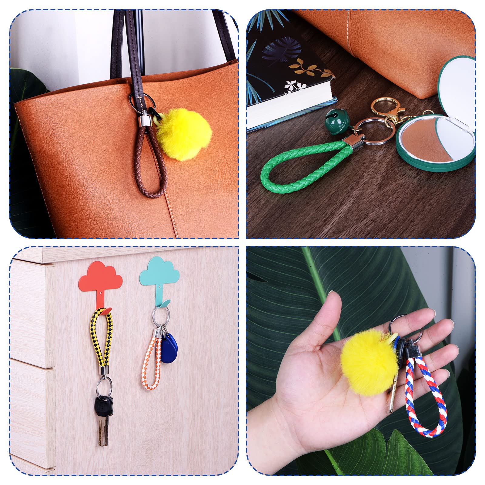 PATIKIL Braided Leather Keychain - Durable Woven Key Ring with Stylish Lanyard Strap for Keys, Bag, Wallet | Perfect for Home, Office, Travel & Gift Giving