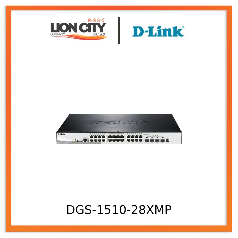 D-Link DGS-1510-28XMP 28-Port Gigabit Stackable Smart Managed Switch with 10G Uplinks - Ideal for Small Business Networks & Office IT Infrastructure (Pre-Order)