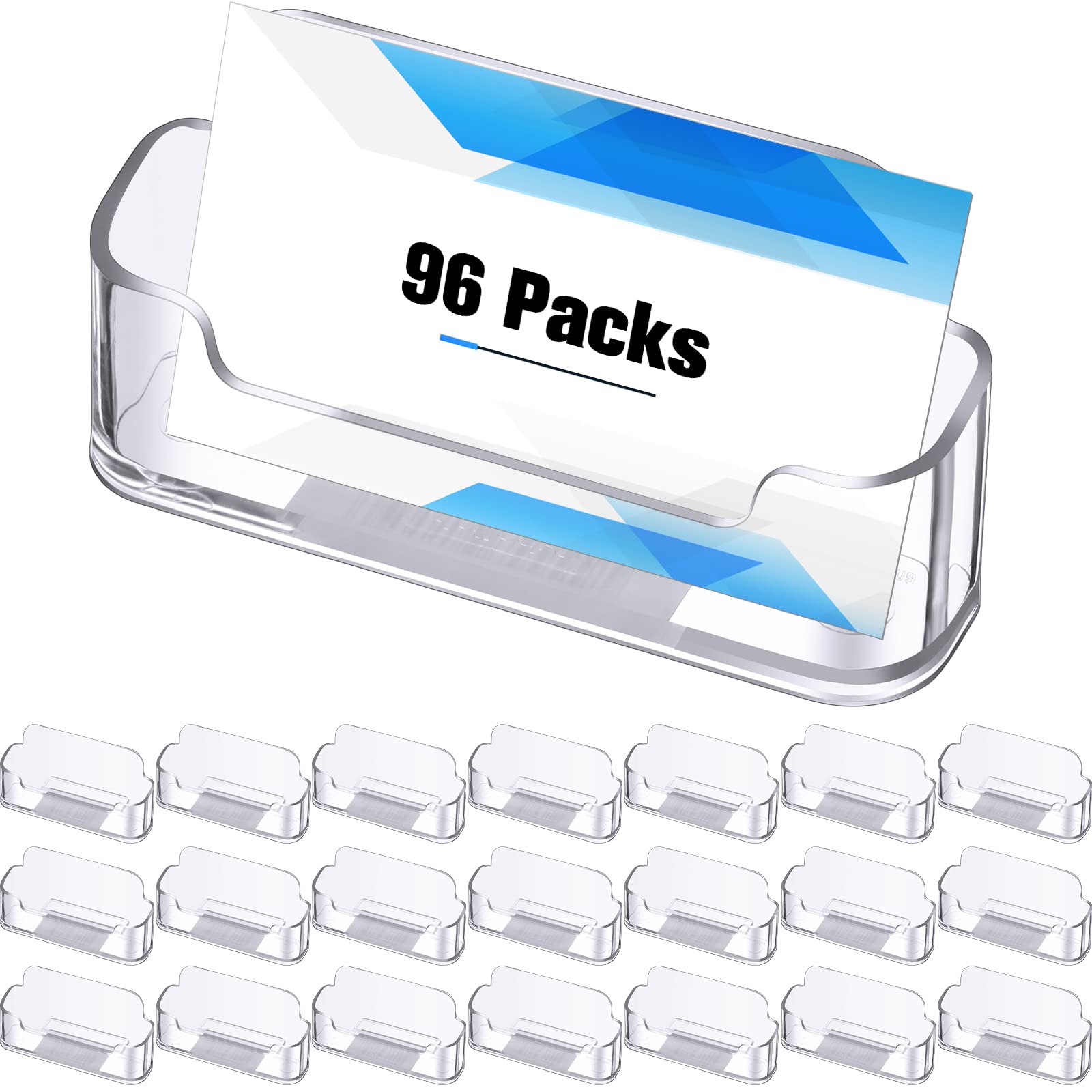 24-Piece Clear Acrylic Business Card Holder Set for Office Desk - Professional Card Display Stand for Business Cards, Office Supplies & Reception Areas - Perfect for Corporate Gifts, Networking Events & Front Desk Organization