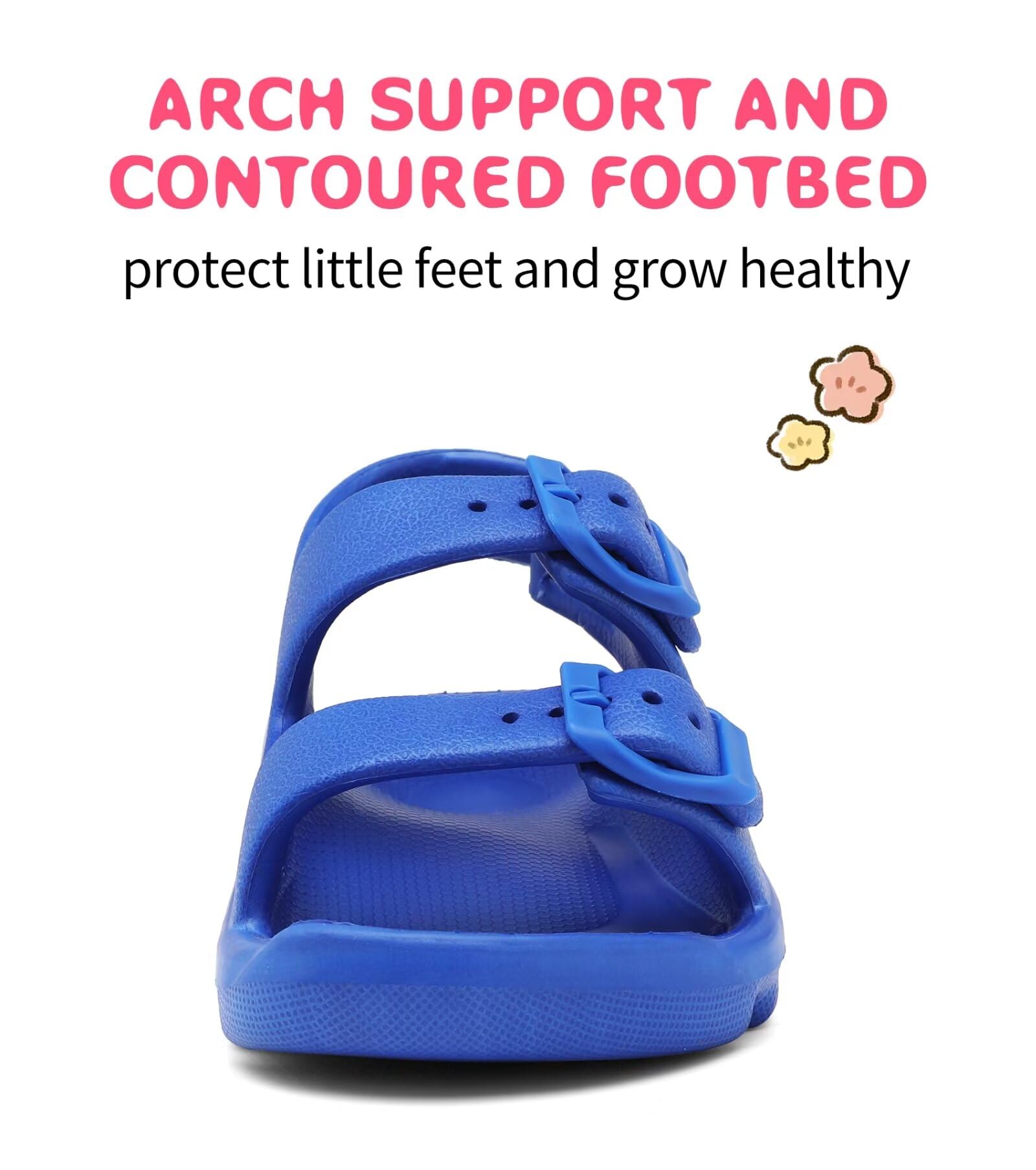 **Boys Girls Toddler & Little Kid Adjustable Water Sandals with Buckle & Hook Loop Back Strap - Sizes Toddler 5 to Little Kid 12 - Perfect for Beach, Pool & Outdoor Play**
