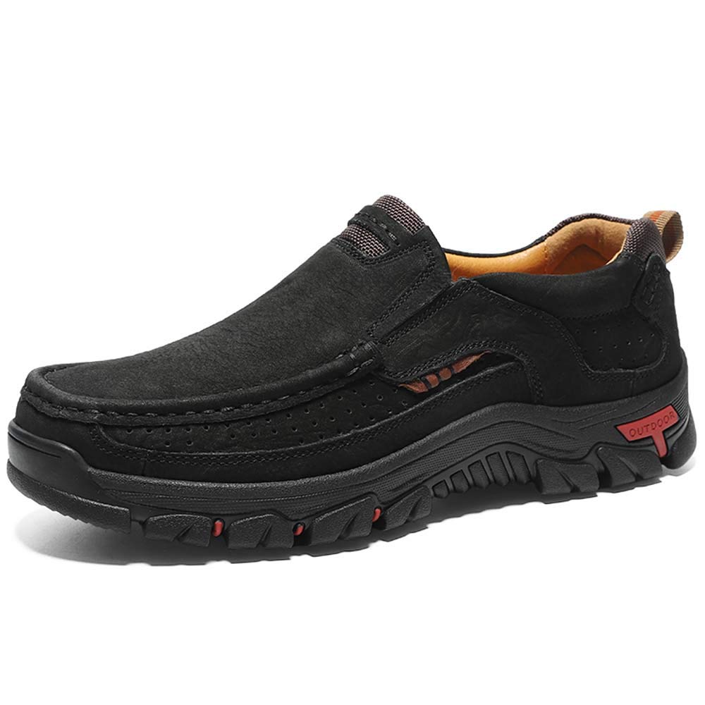 Men's Leather Walking Shoes - Lightweight Breathable Slip On & Lace Up Loafers for Business Casual, Office & Work | Comfortable Dress Shoes for Daily Wear & Professional Occasions