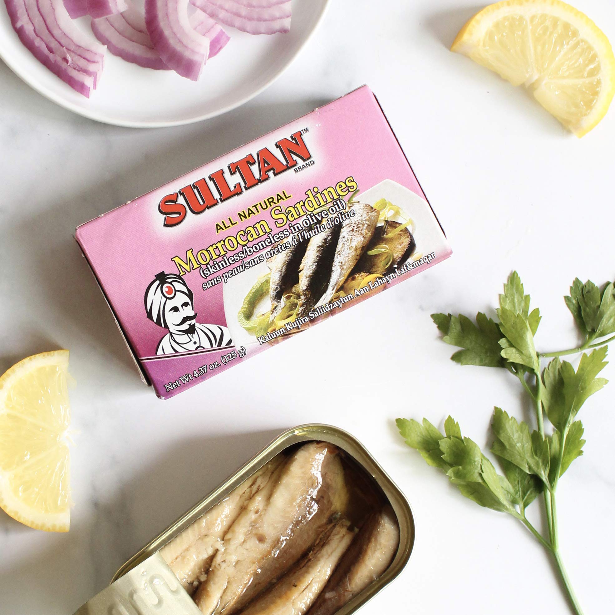 Premium Moroccan Boneless Skinless Sardines in Extra Virgin Olive Oil - 100% Natural, High Protein, No Additives or Preservatives - Paleo, Keto, Carnivore & Low Carb Diet Friendly - 4.37oz Cans (Pack of 5) - Perfect for Salads, Snacks & Healthy Meal Prep