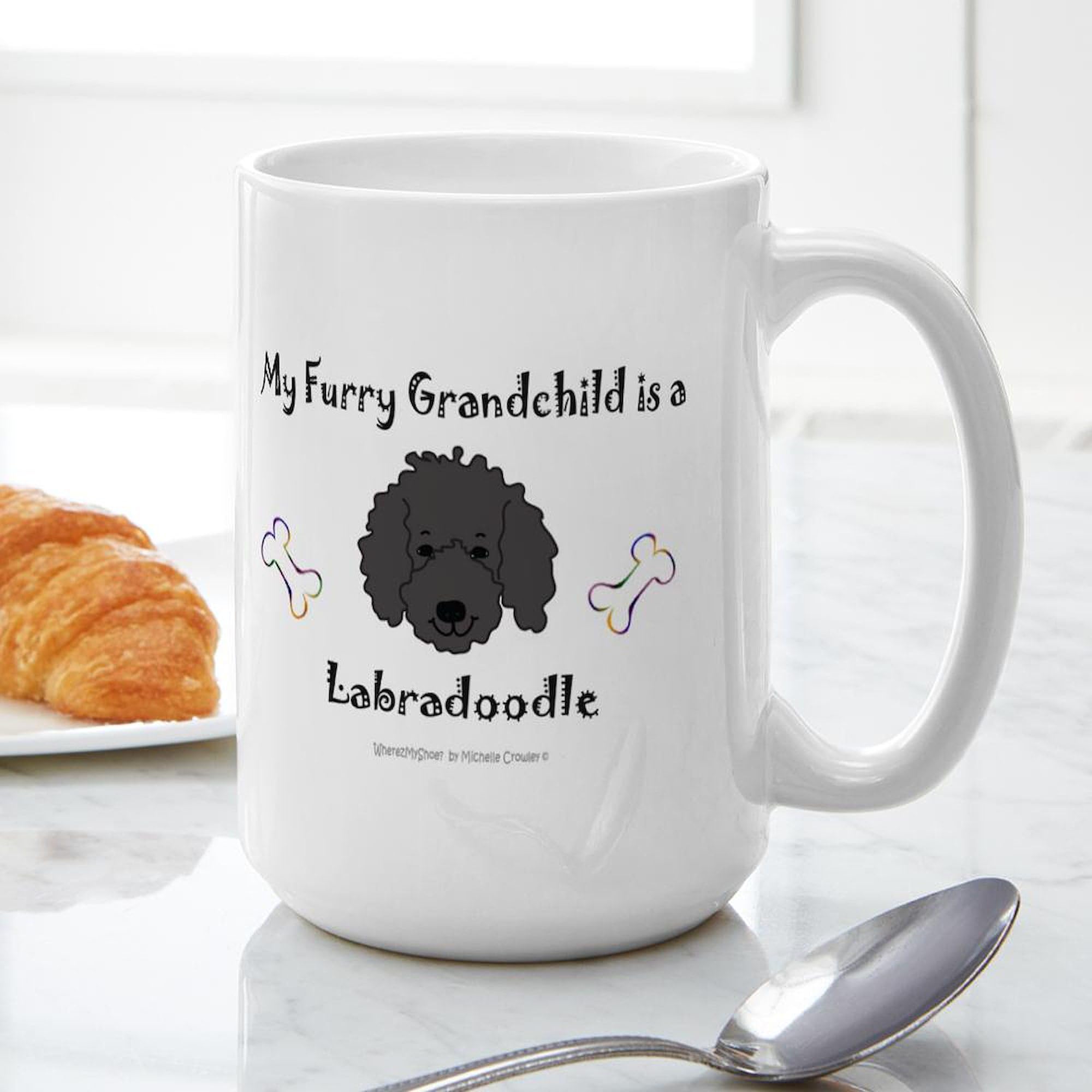 Labradoodle Gifts Large Coffee Mug - 15 oz White Ceramic Cup for Tea & Hot Drinks - Perfect for Dog Lovers, Pet Owners & Coffee Enthusiasts at Home or Office