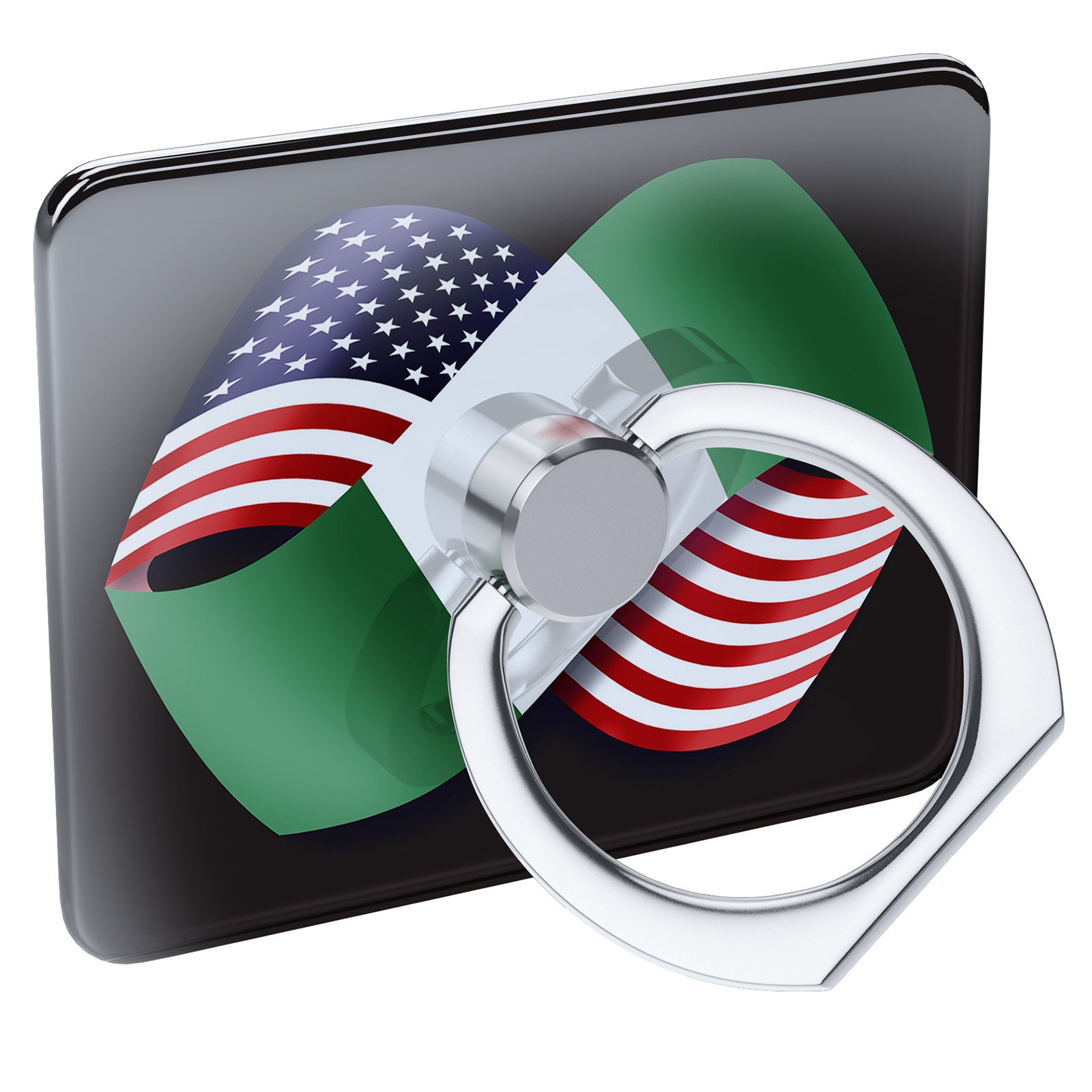 Cell Phone Ring Holder - Collapsible Grip & Stand for USA and Nigeria Friendship Flags - Perfect for Travel, Selfies, and Hands-Free Viewing