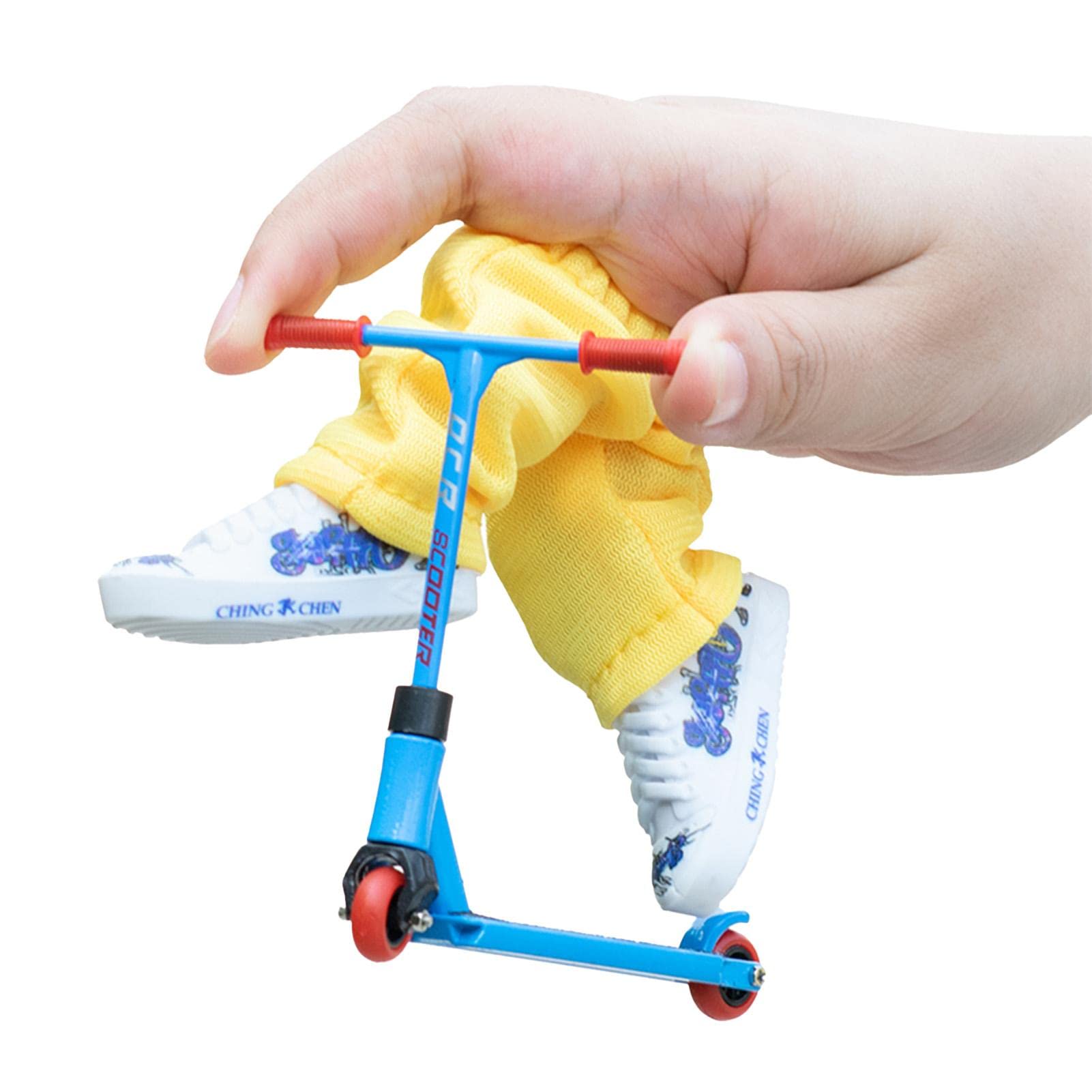 YIQAO Alloy Finger Scooter Toys Set - Mini Fingerboard & Finger Shoes for Skateboarders | Interactive Fingertip Skateboard Accessories | Perfect for Office Stress Relief & Skateboarding Practice