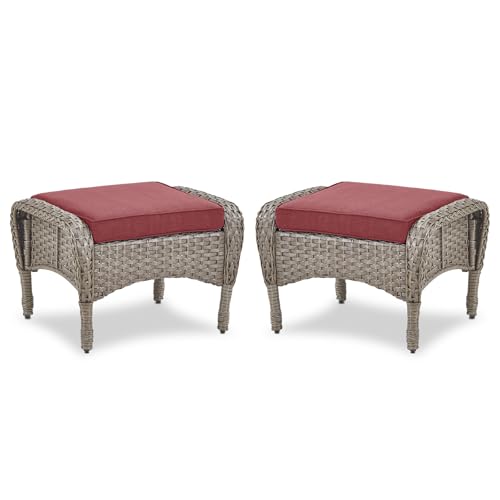Gray Wicker / Red Cushion