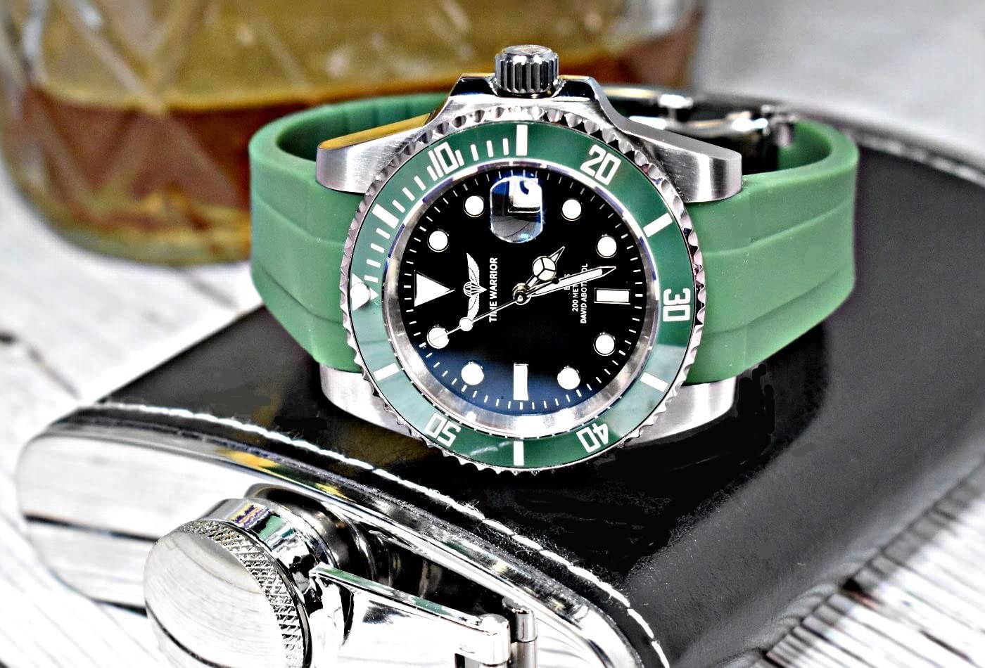 Men's 200M Waterproof Diving Watch with NH35 Automatic Movement, Sapphire Crystal Glass, Stainless Steel Business Chronograph - Perfect for Scuba Diving, Swimming & Professional Office Wear
