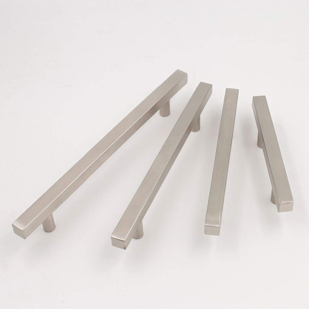 Stainless Steel Cabinet Knobs and Drawer Pulls - Nickel Square T Bar Kitchen Cabinet Hardware, 50Pieces (Single Hole Knob) - Perfect for Modern Kitchen & Bathroom Renovation, Cabinet Door Handles Upgrade