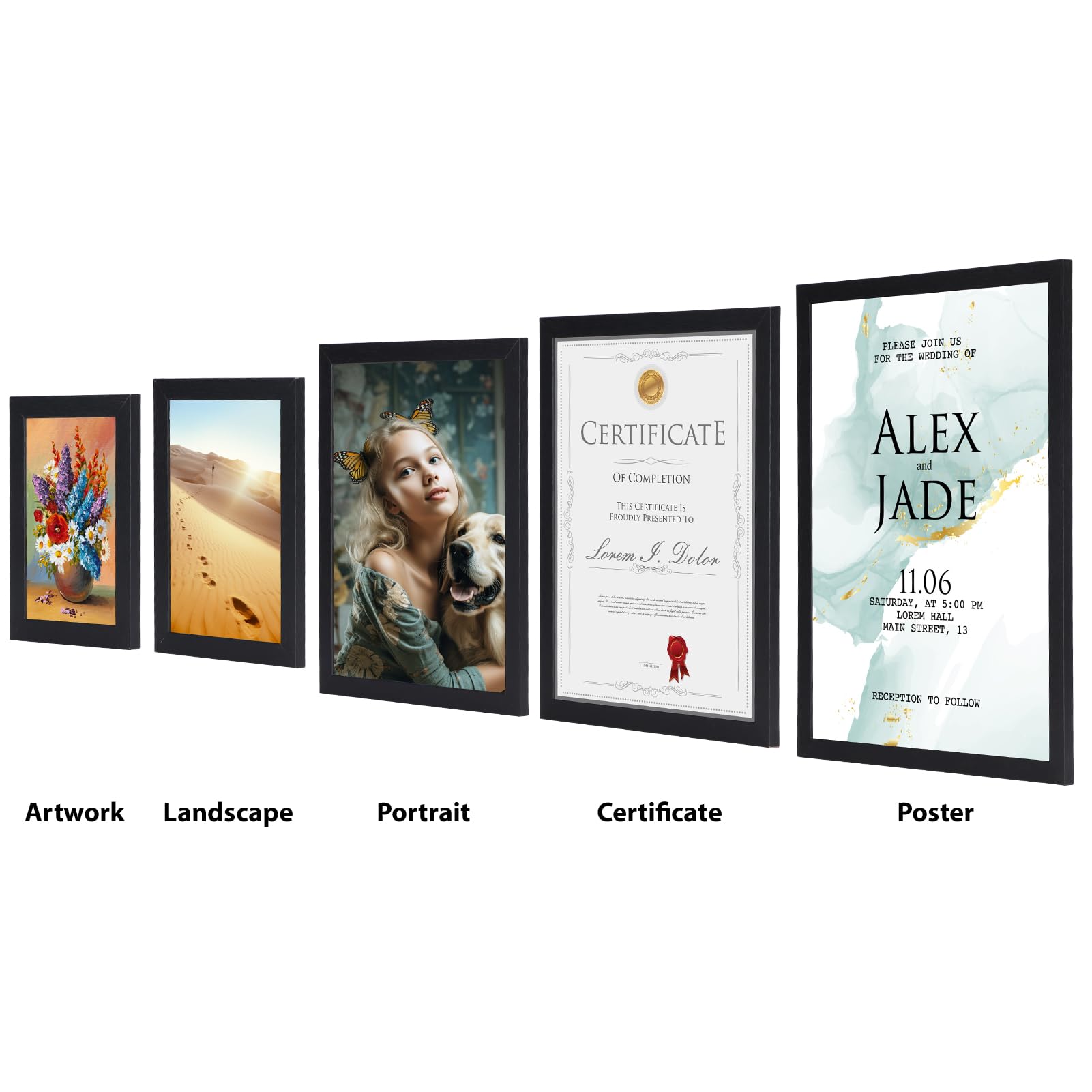 HORLIMER 15 Pack 8x10 Picture Frames - Black Photo Frames for Wall or Tabletop Display - Perfect for Home Decor, Office, Wedding, and Family Photos