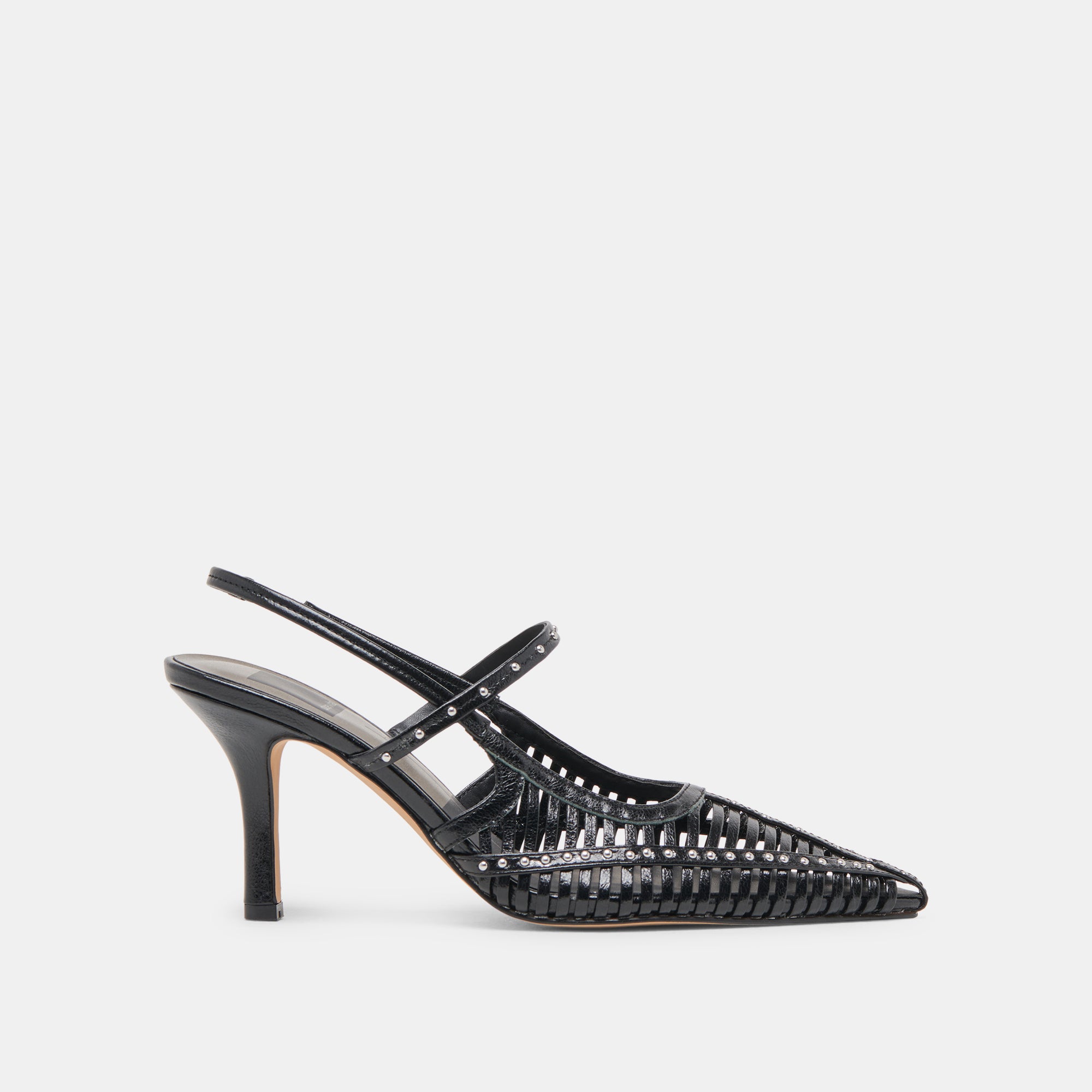HENSAL HEELS - Midnight Crinkle Patent Leather High Heels for Women | Elegant Dress Shoes for Parties, Weddings & Evening Events