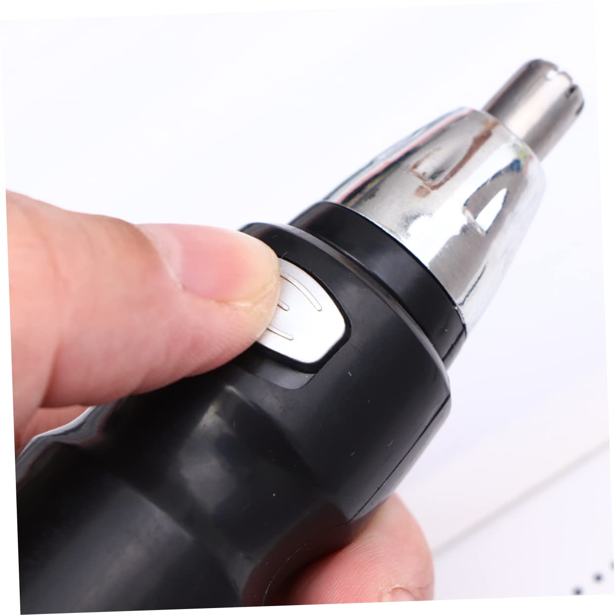 NOLITOY Electric Nose Hair Trimmer & Facial Hair Clipper for Men - Rechargeable Nose Ear Eyebrow Trimmer with LED Light - Perfect for Travel, Grooming Kits & Personal Care (Black)