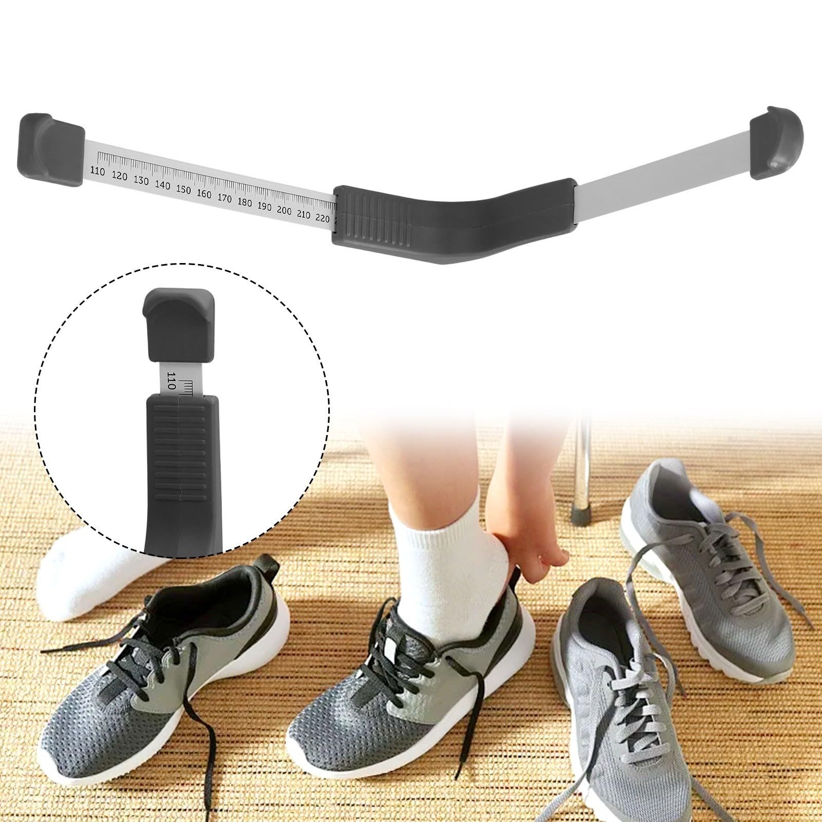 Accurate Shoe Size Measuring Device - Adjustable 110-320mm Foot Ruler for Kids, Men & Women - Perfect for Online Shoe Shopping, Fitting Rooms & Home Use