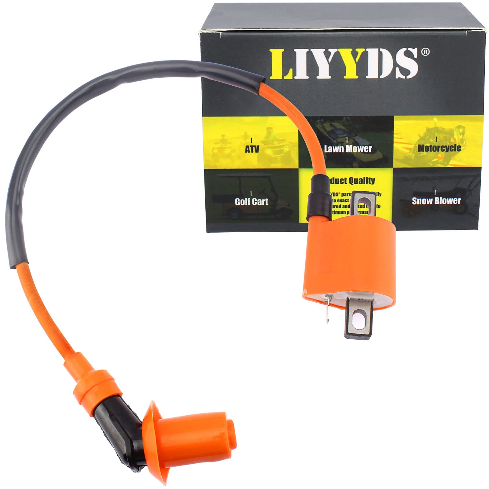 High Performance Ignition Coil Compatible with Yamaha Bear Tracker 250, Trail Boss 330, TTR125, YFM350 Warrior, Big Bear & Raptor 350 | ATC185S, ATC200, ATC200ES, ATC200S | Durable Replacement Part for Off-Road & ATV Riding