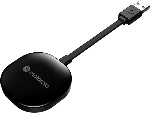 Motorola MA1 Wireless Android Auto Car Adapter - Fast & Stable Connection for Hands-Free Driving, Music & Navigation - Perfect for Commuting & Road Trips