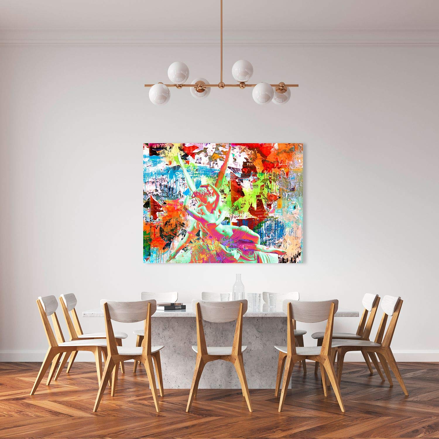 Eric Chestier Cupid and Psyche Modern Pop Art Canvas Print - 80x60 cm Wall Decor for Living Room, Bedroom & Office - Premium Quality Artwork