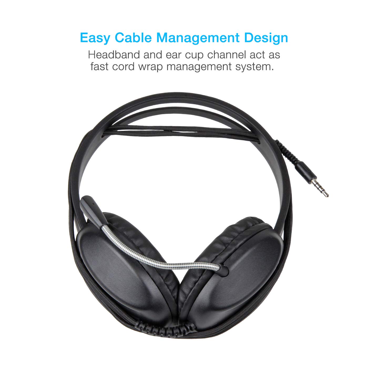 Cyber Acoustics AC-4000-20 3.5mm Stereo Headset with Noise Cancelling Mic - 20 Pack for PC, Tablet, Phone - Perfect for Office, Classroom, Home & Online Meetings
