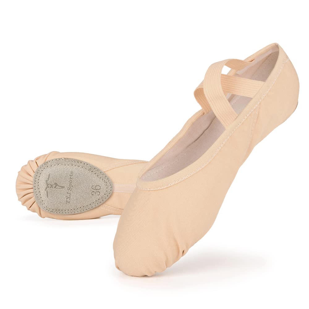 Women's Ballet Shoes for Dance & Yoga - Soft Canvas Ballet Slippers for Women & Girls - Perfect for Ballet Class, Yoga Practice & Dance Performances