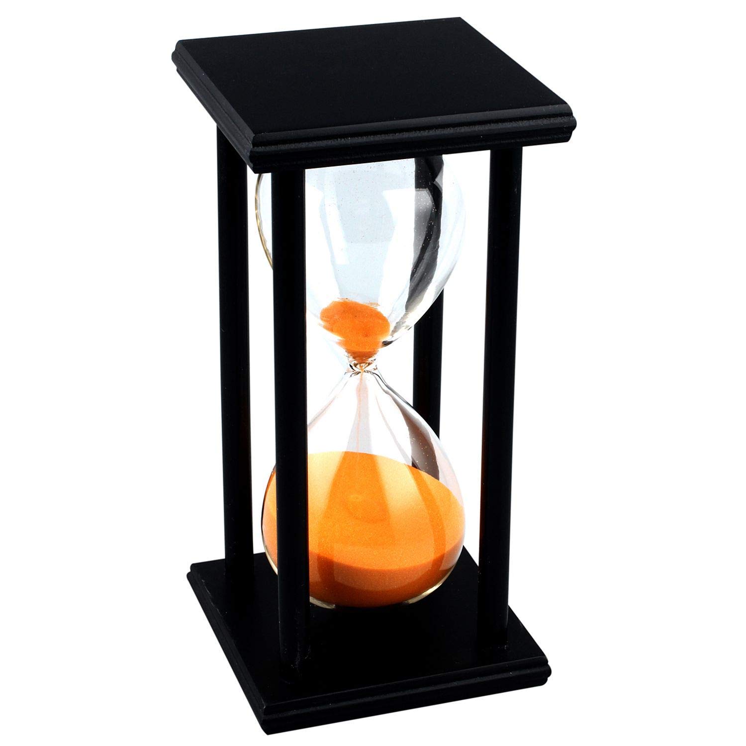 30-Minute Wooden Hourglass Sand Timer - Decorative Orange Sandglass for Home, Office, Restaurant & Party Decor | Perfect for Living Room, Bedroom, Desk, Closet & Christmas Festivals | Stress Relief, Meditation & Time Management Tool