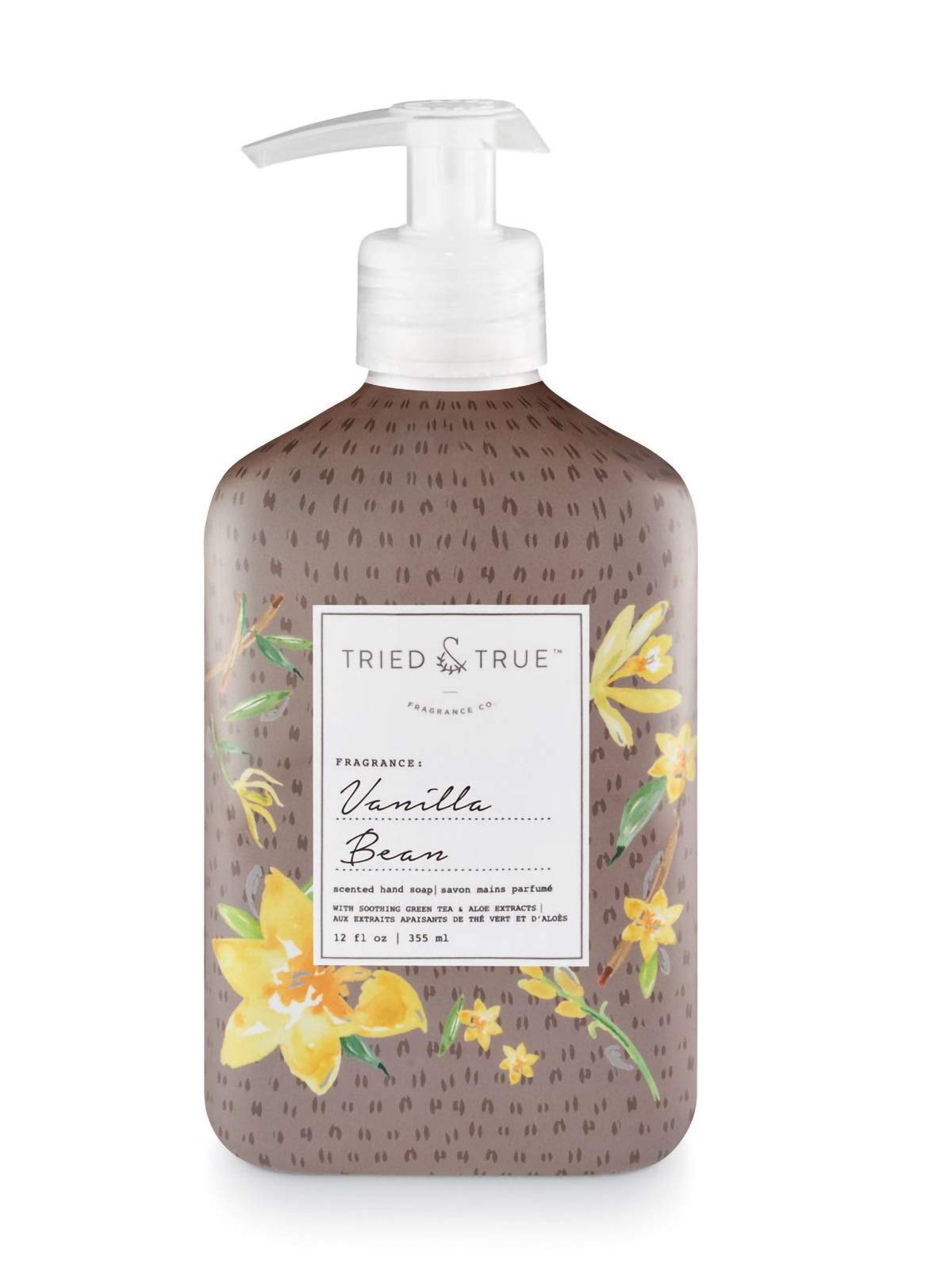 Natural Vanilla Bean Hand Wash Soap - 12oz Organic Moisturizing Liquid Soap for Dry Skin | Perfect for Kitchen, Bathroom & Guest Washrooms