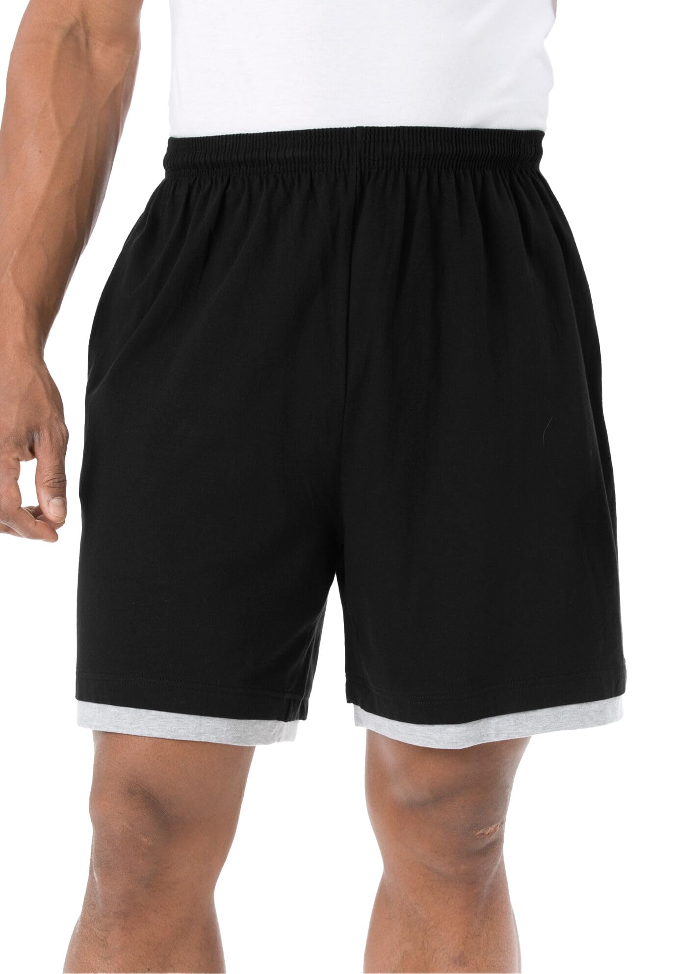KingSize Men's Big & Tall Lightweight Jersey Shorts - Comfortable Hang-Down Design for Summer, Lounge & Casual Wear
