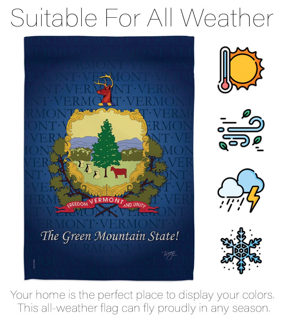 Vermont Americana House Flag Set 28x40