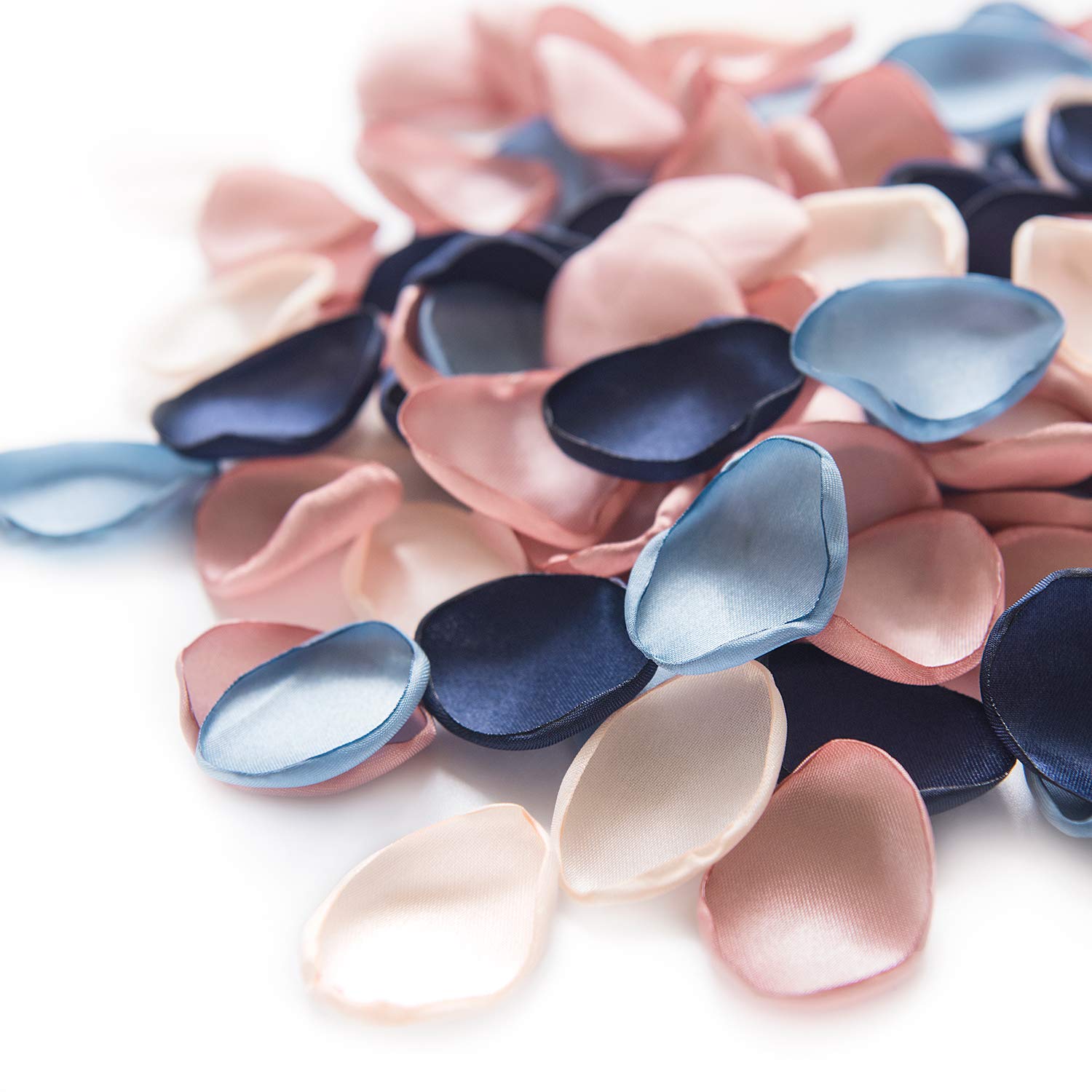 Ling's Moment 200pcs Silk Rose Petals - Dusty Rose & Navy Blue Wedding Decor for Aisle, Flower Girl Baskets, Table Centerpieces | Artificial Flower Petals for Romantic Ceremonies & Special Events