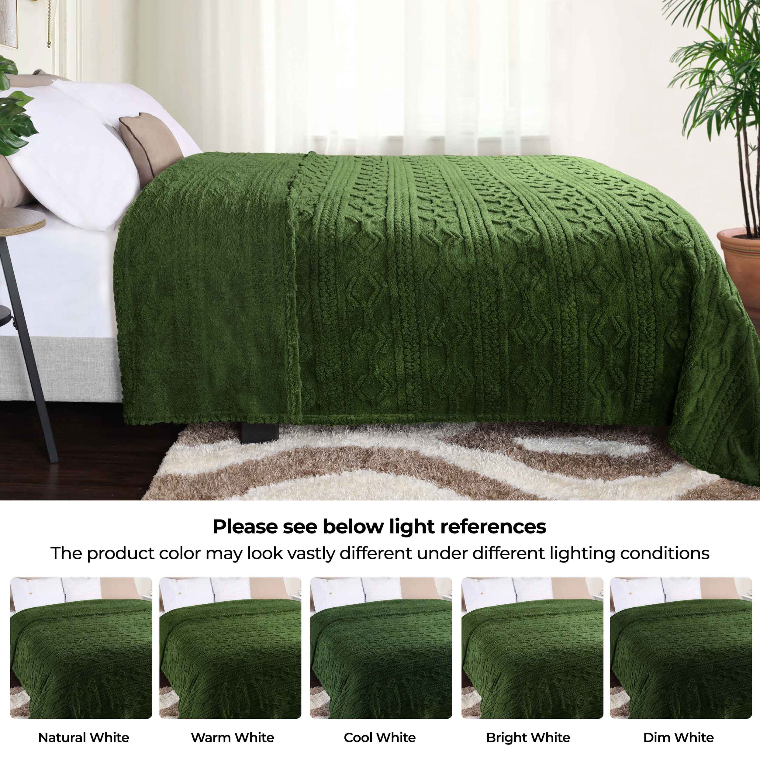 Arctic Boho Jacquard Plush Fleece Blanket - Ultra Soft & Warm Winter Throw for Couch, Bed, Sofa - Perfect for Home Decor, Cozy Nights & Gift Giving