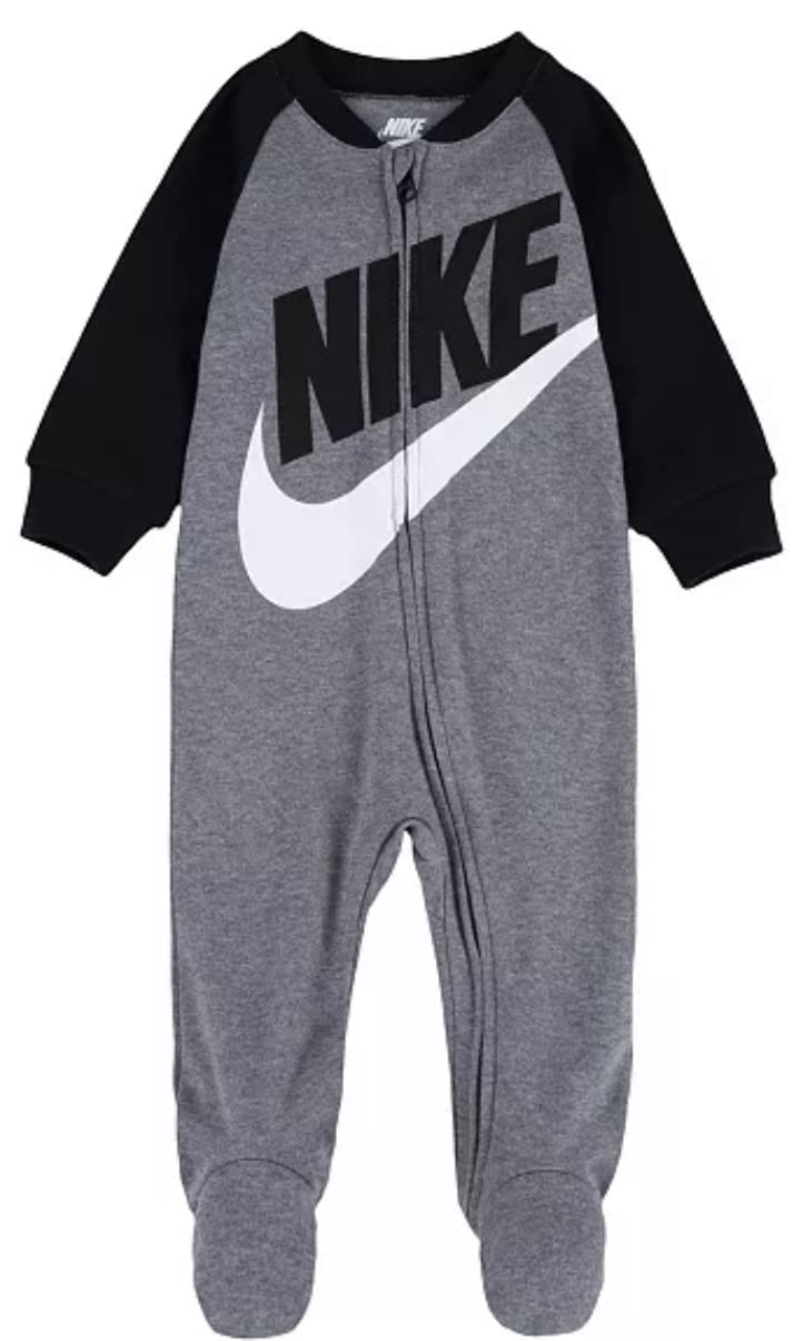 Nike Baby Boy's Raglan Footed Coveralls - Soft Cotton Infant Jumpsuit for Newborns & 0-12 Months | Perfect for Playtime, Sleepwear & Photo Outfits