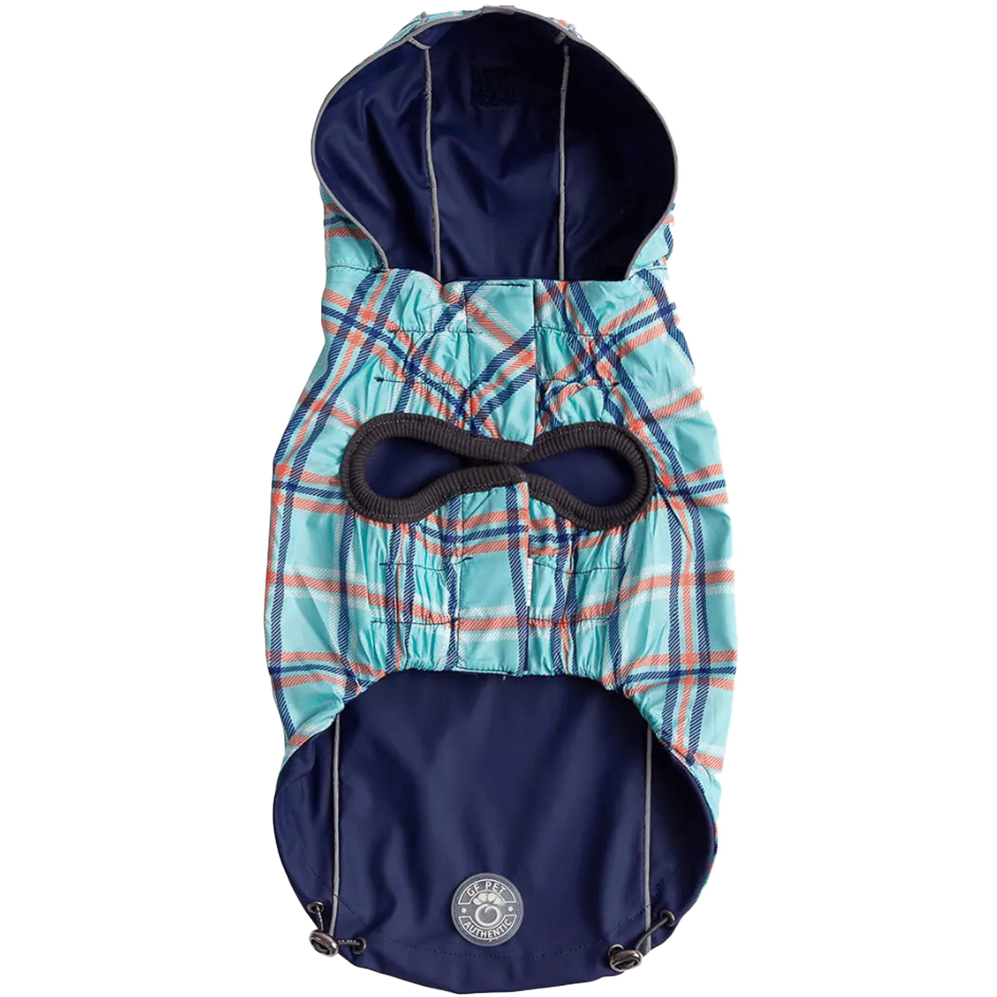 Waterproof Reversible Dog Raincoat - Navy Blue & Black - Lightweight Reflective Pet Rain Jacket for Small to Medium Dogs - Perfect for Walking, Hiking & Outdoor Adventures
