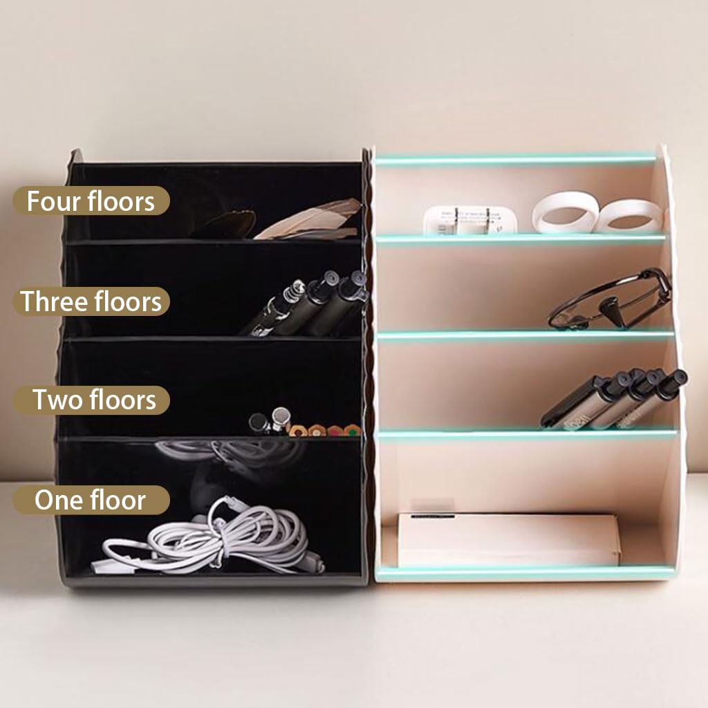 Stylish Large Capacity Plastic Pen Holder - Countertop Stationery Organizer for Home, School & Office | Multifunctional Desk Storage Box for Pens, Pencils & Supplies | Perfect for Workspace, Study Desk & Gift Giving