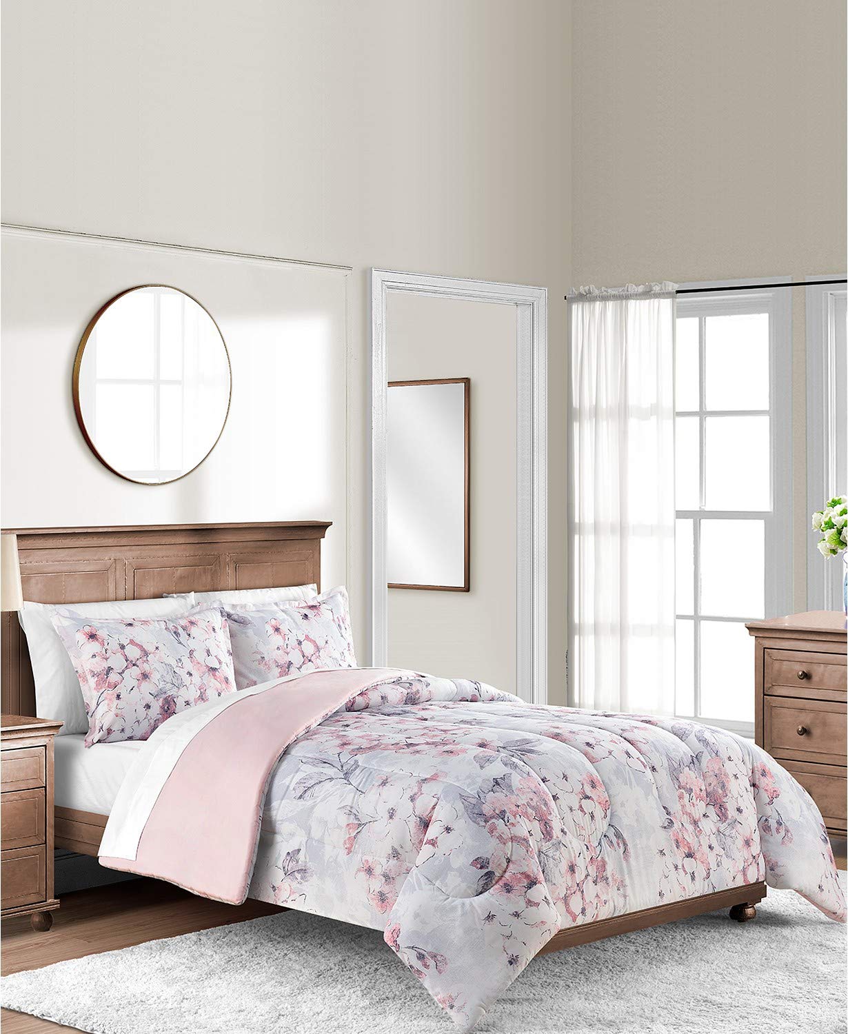 Sunham Floral Comforter Set - Queen Size for Bedroom Decor
