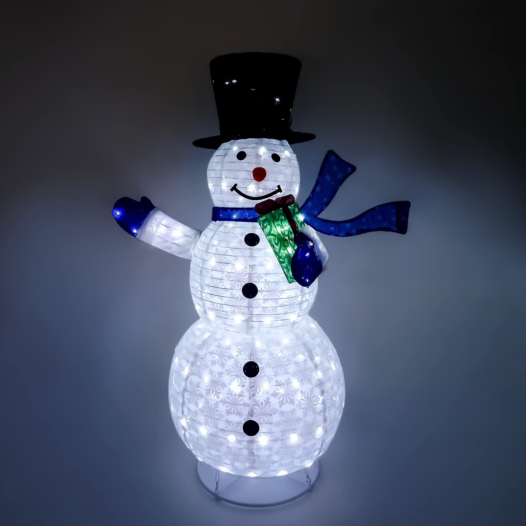 Joiedomi 150 LED Lighted Snowman Christmas Outdoor Decoration - Collapsible Holiday Yard Decor with Blue Scarf for Garden, Lawn & Backyard | Perfect for Xmas Party, Front Porch & Festive Seasonal Displays